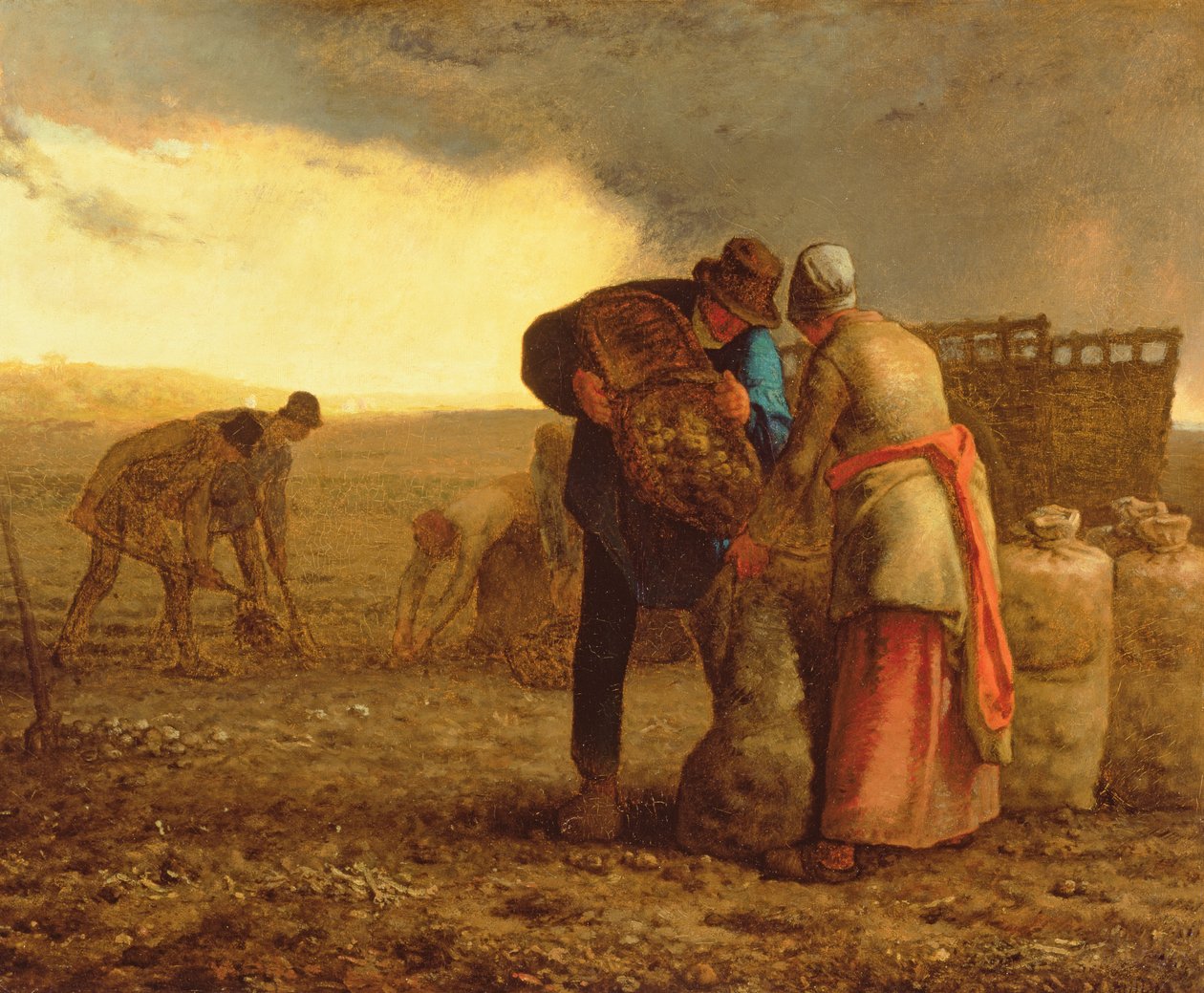 A colheita da batata, 1855 de Jean Francois Millet