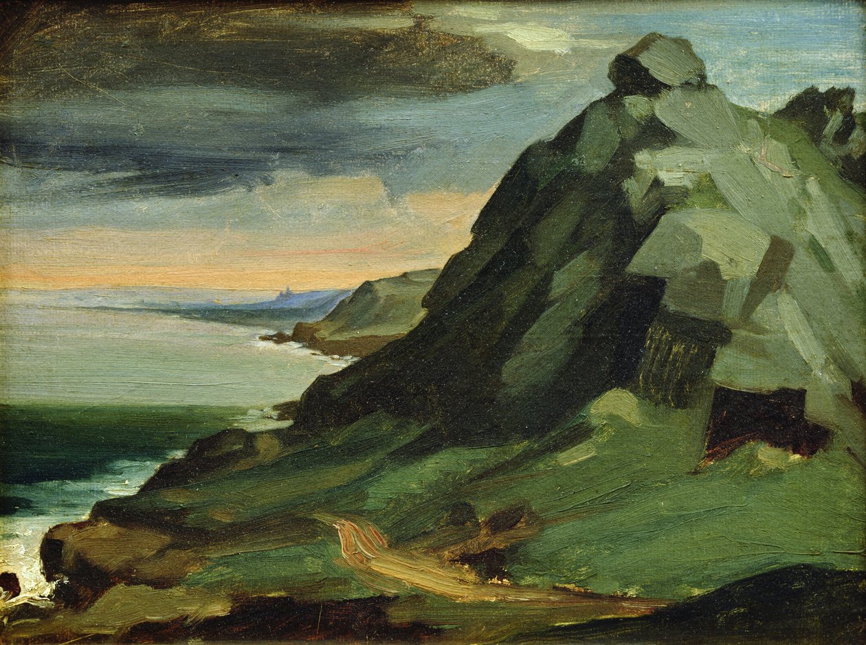The Rock of Catel, ou os penhascos de Haia, 1844 de Jean Francois Millet