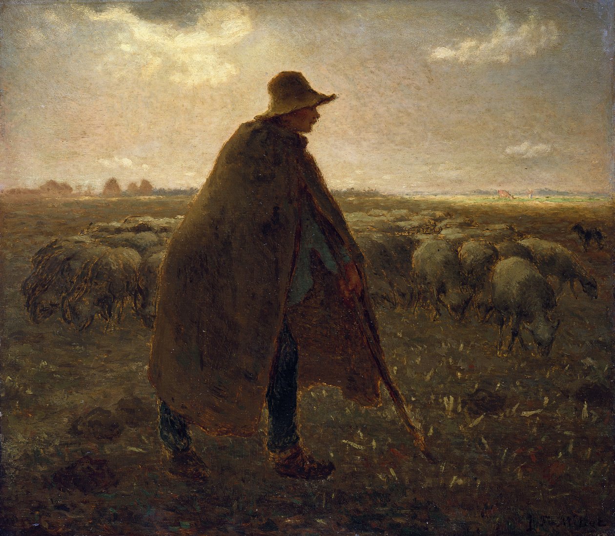 O Pastor, c.1858-62 de Jean Francois Millet