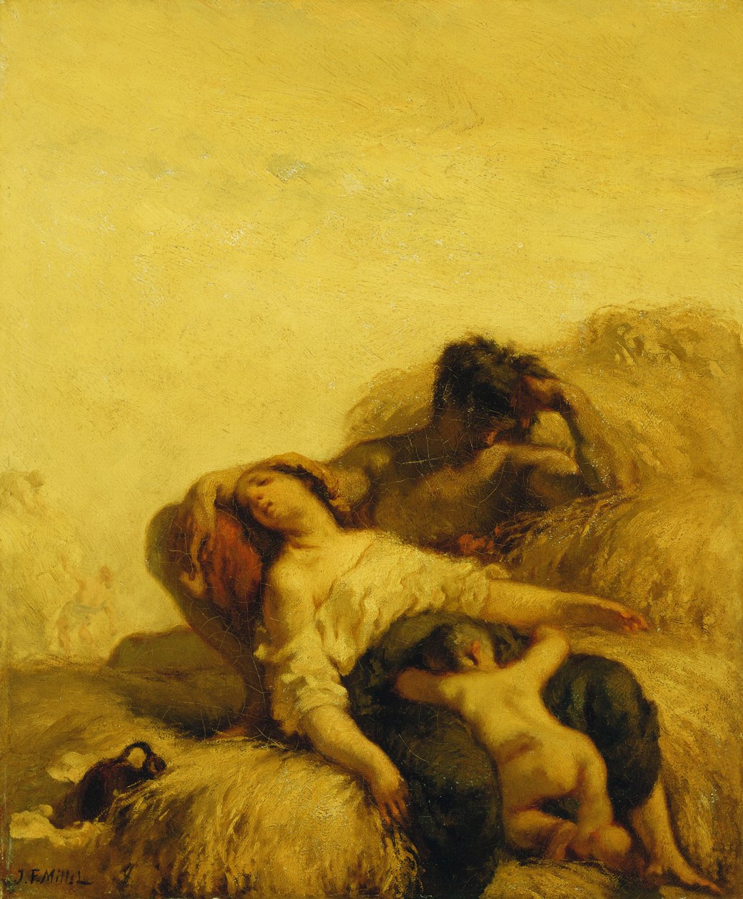 Os ceifeiros adormecidos; As colheitadeiras adormecidas, c.1847-48 de Jean Francois Millet