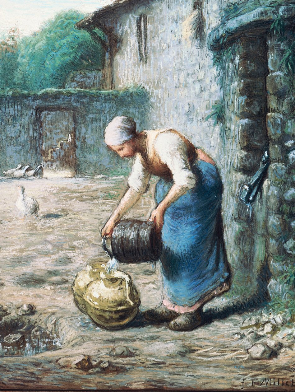 A mulher no poço, c.1866 de Jean Francois Millet