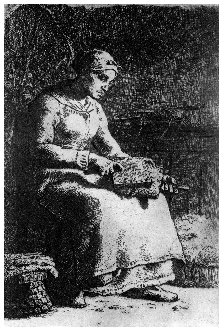 O cardador de lã, c1835-1875 1924 de Jean Francois Millet