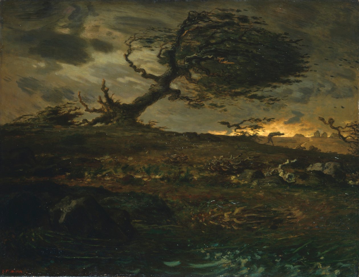 "A rajada de vento", 1871-3 de Jean Francois Millet