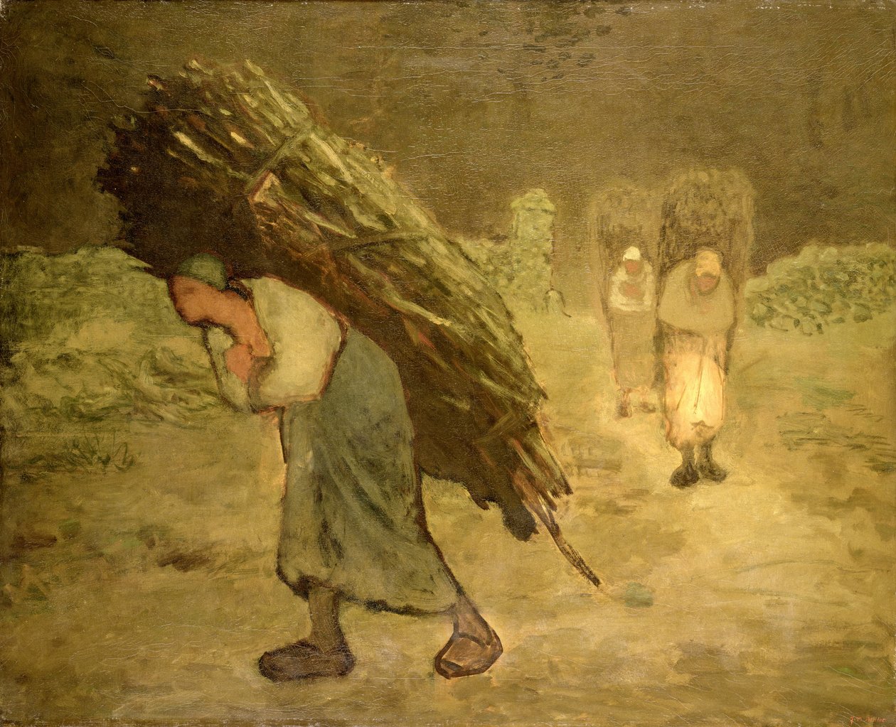 O inverno: Os apanhadores de paneleiros de Jean Francois Millet
