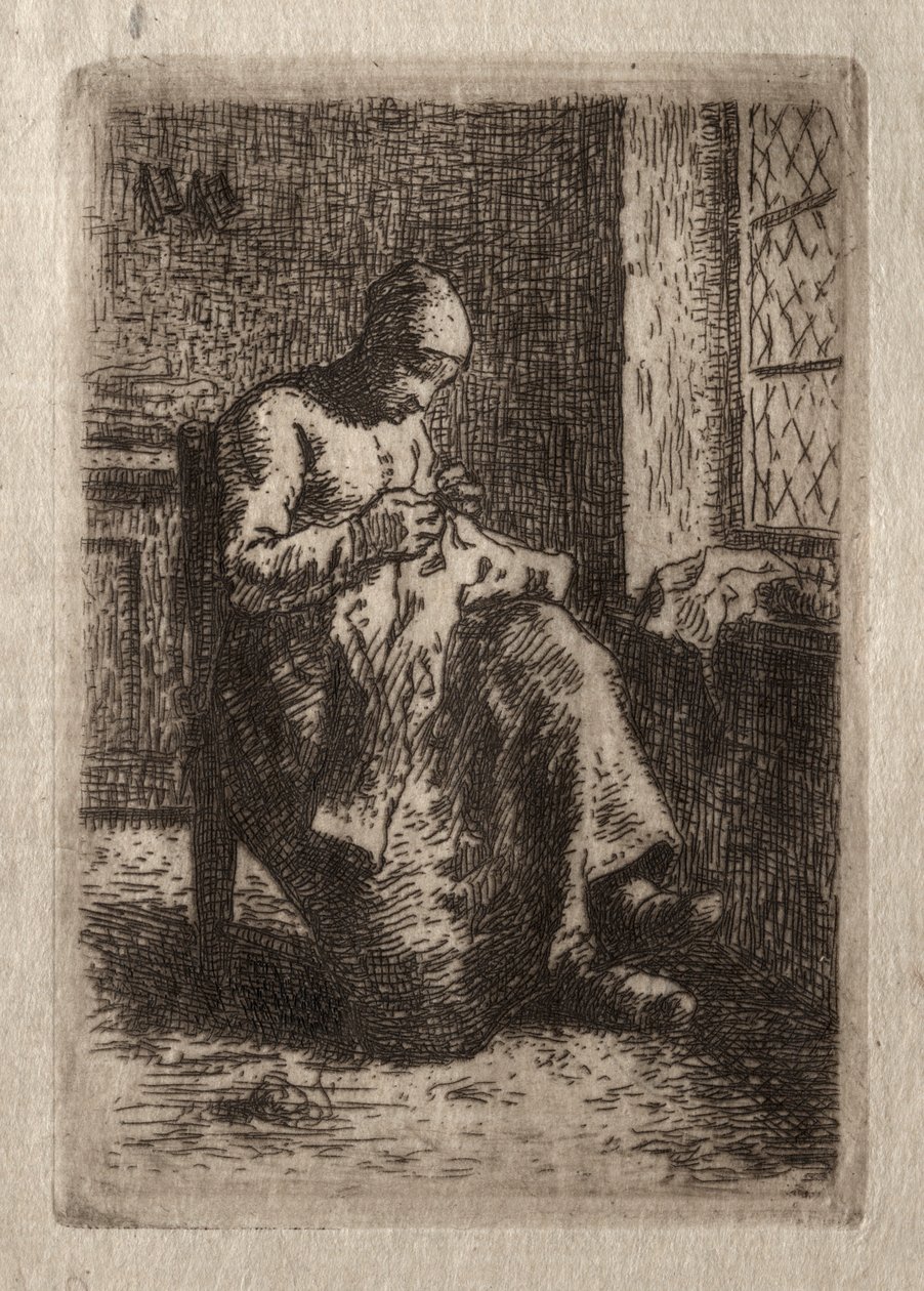 Costura de mulher. de Jean Francois Millet