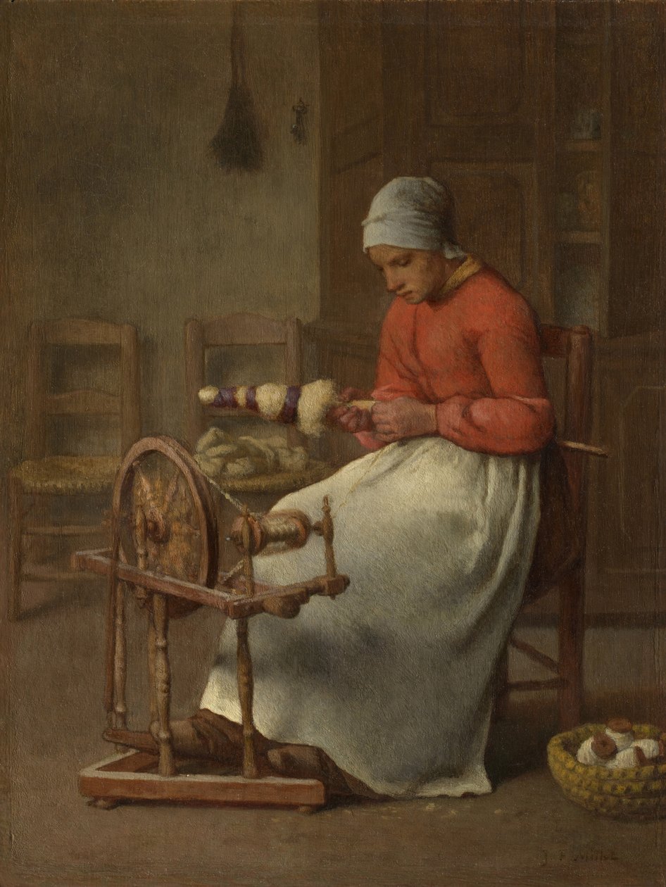 Mulher girando, c.1855-60 de Jean Francois Millet