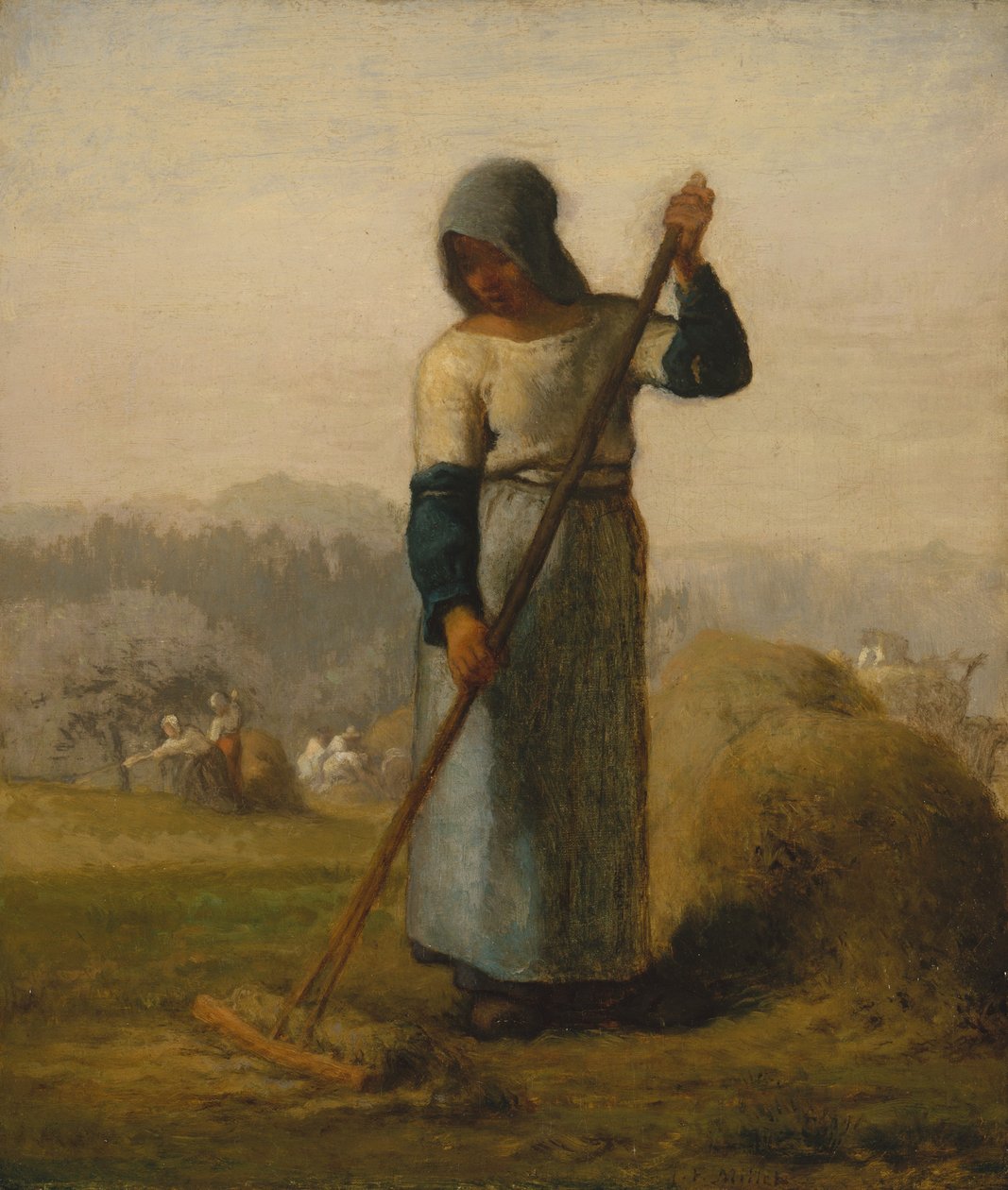 Mulher com um ancinho, provavelmente 1856-57. de Jean Francois Millet