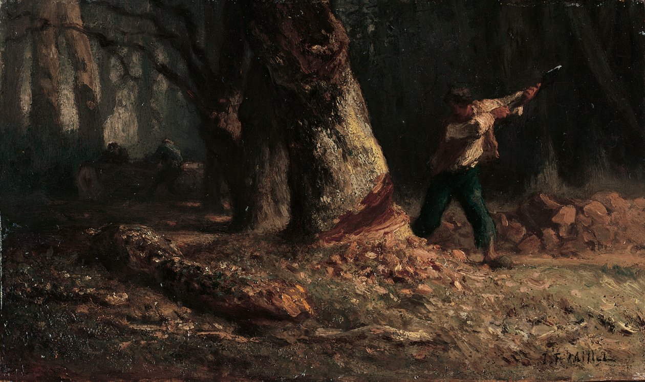 Lenhador na floresta de Jean Francois Millet