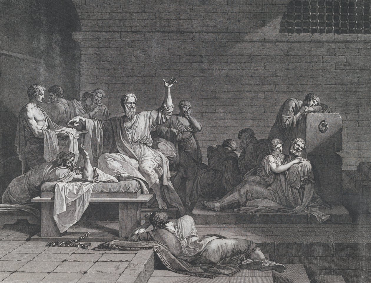 A Morte de Sócrates, 1790. de Jean François Pierre Peyron