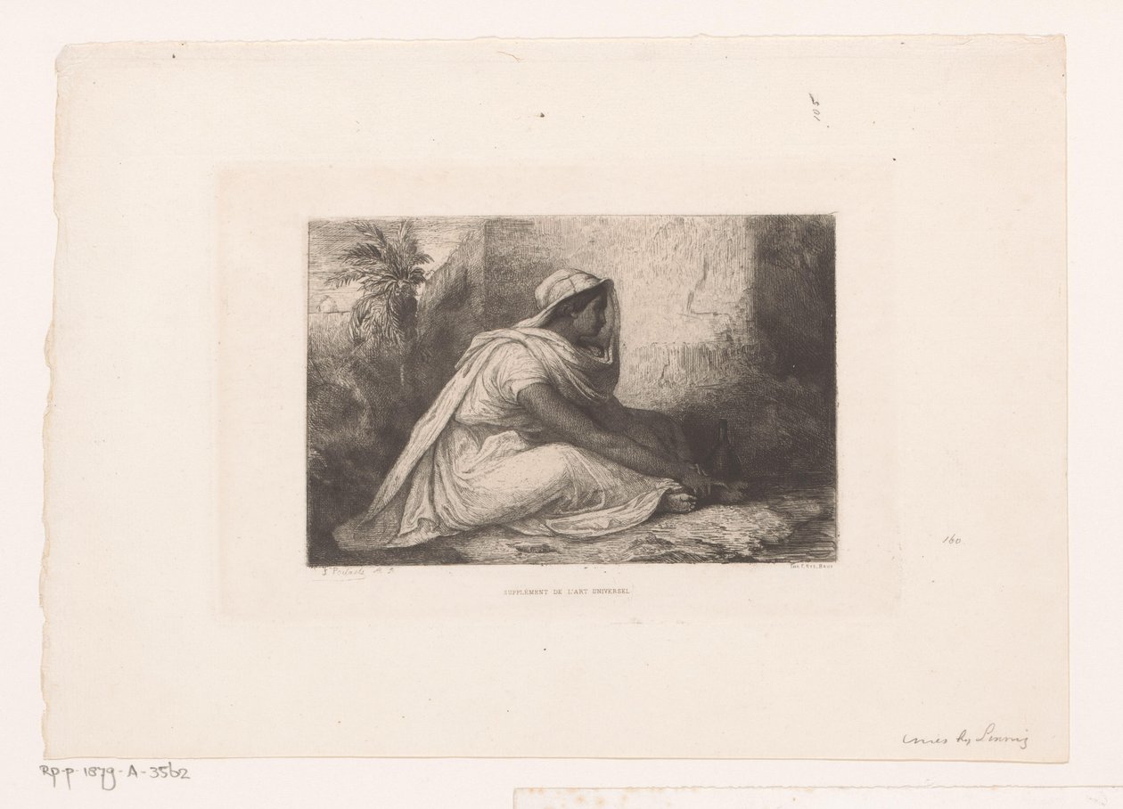 Mulher árabe sentada de Jean Francois Portaels