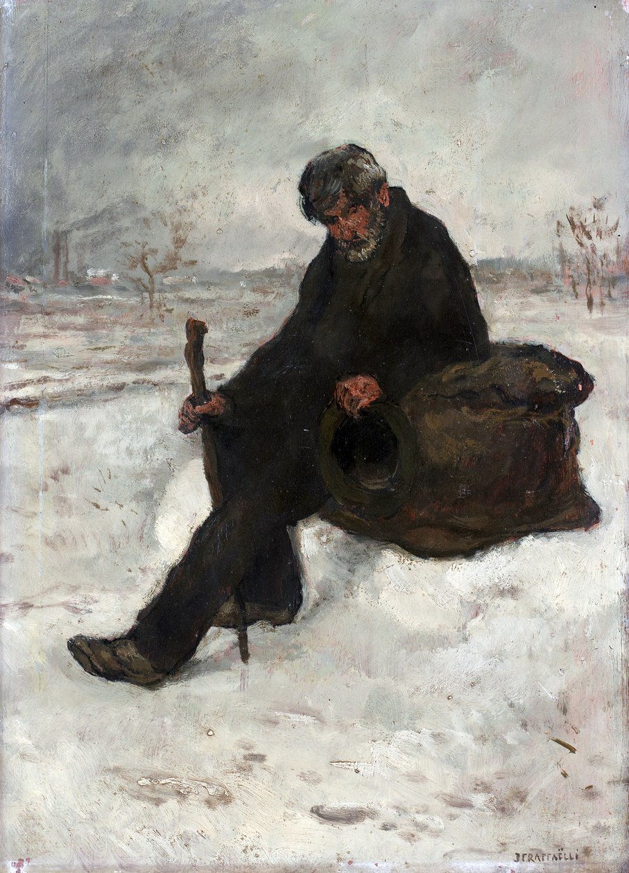 Um filósofo Cheminot na neve de Jean Francois Raffaelli