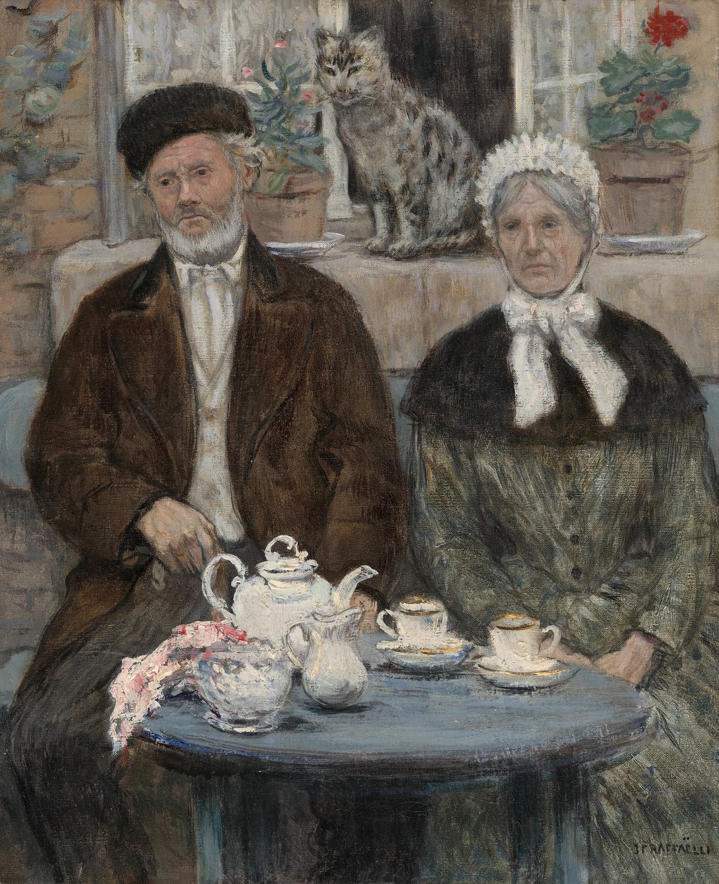 Chá da tarde, c. 1880. de Jean Francois Raffaelli