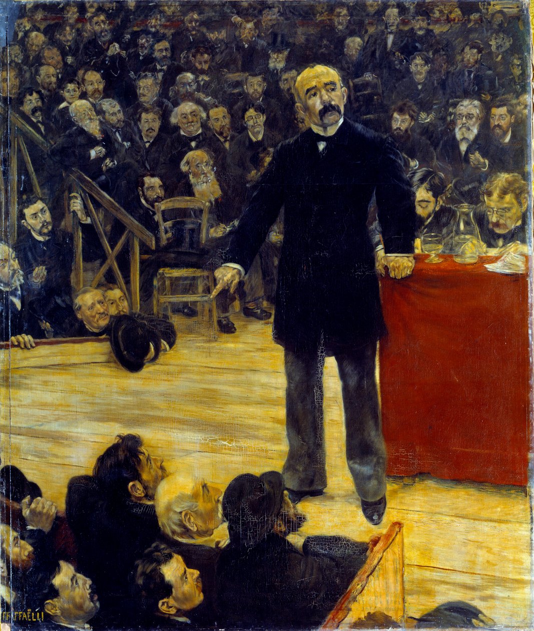Georges Clemenceau (1841-1929) discursando no Circo Fernando (1883). Pintura de Jean Francois Raffaelli (1850-1924) de Jean Francois Raffaelli