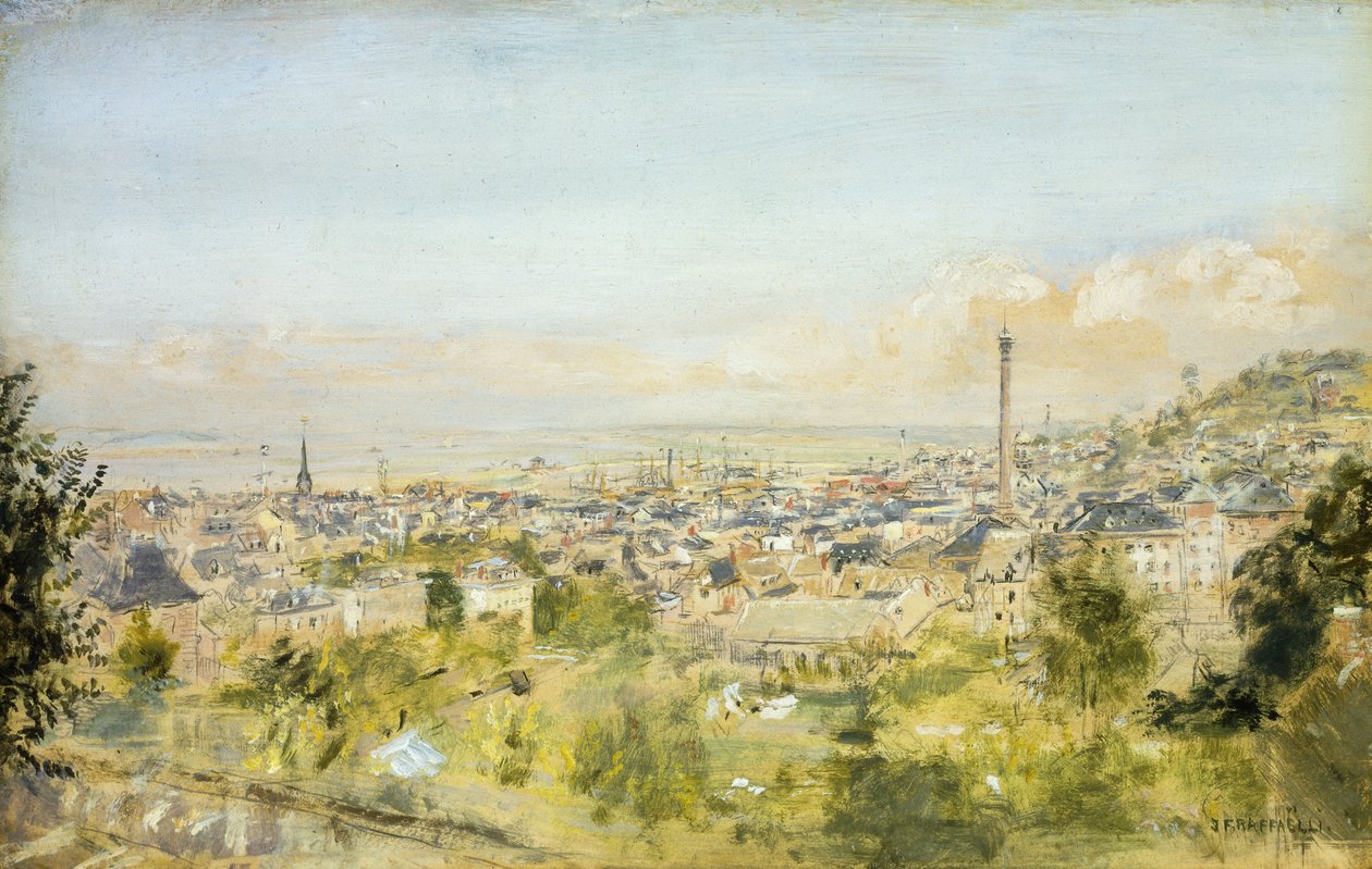 Honfleur, vista da Costa de Graça de Jean Francois Raffaelli