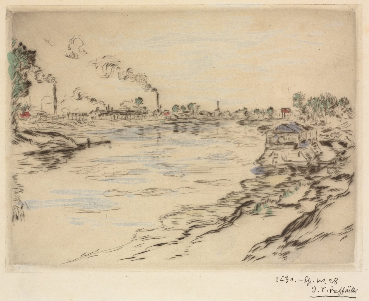 O Sena, em Asnières, 1894. de Jean Francois Raffaelli