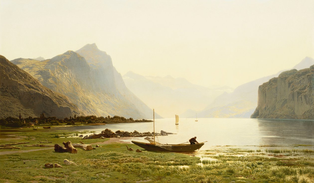 Le Lac Wallenstadt, 1865 de Jean Francois Xavier Roffiaen