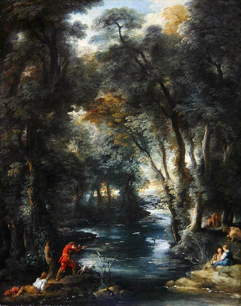 Tiro ao pato num bosque de Jean François de Troy