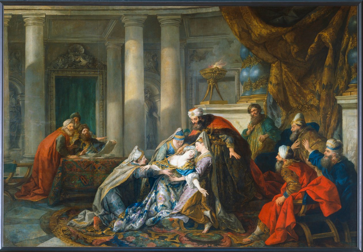 O desmaio de Ester ... de Jean François de Troy