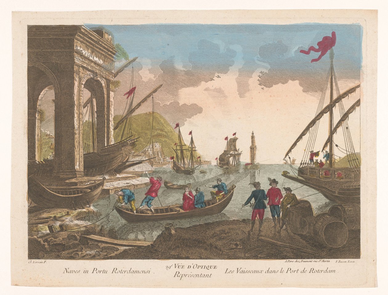Gezicht op boten en schepen in de haven te Rotterdam
29ª Vista óptica dos navios no porto de Roterdão (título sobre o objecto) de Jean François Daumont