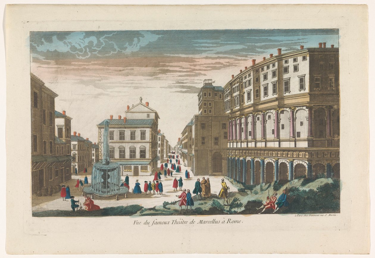Vista do Teatro de Marcelo em Roma Vue du fameux Theatre de Marcellus em Roma (título no objeto) de Jean François Daumont