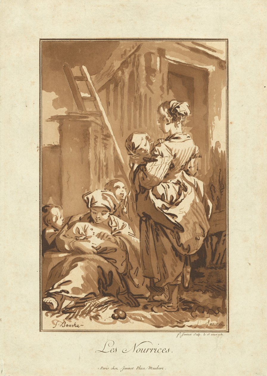 As enfermeiras de Jean François Janinet after François Boucher