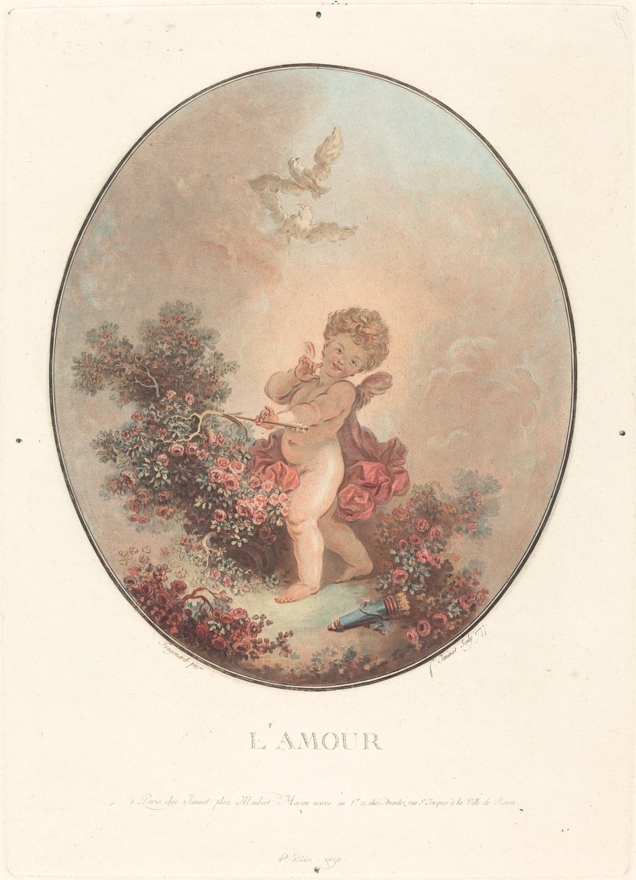 amor de Jean François Janinet after Jean Honoré Fragonard