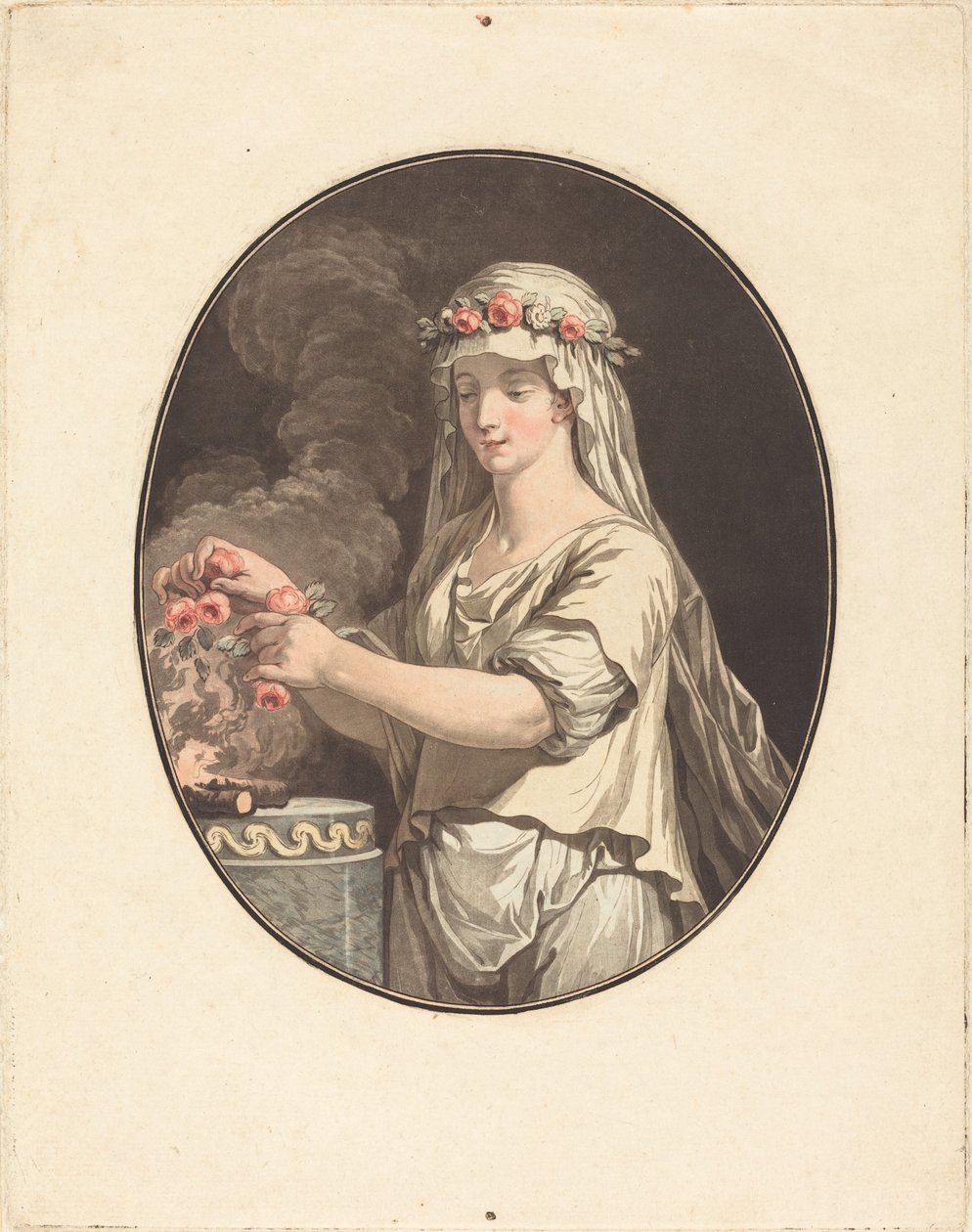 A jovem vestal de Jean François Janinet after Jean Jacques François Le Barbier I