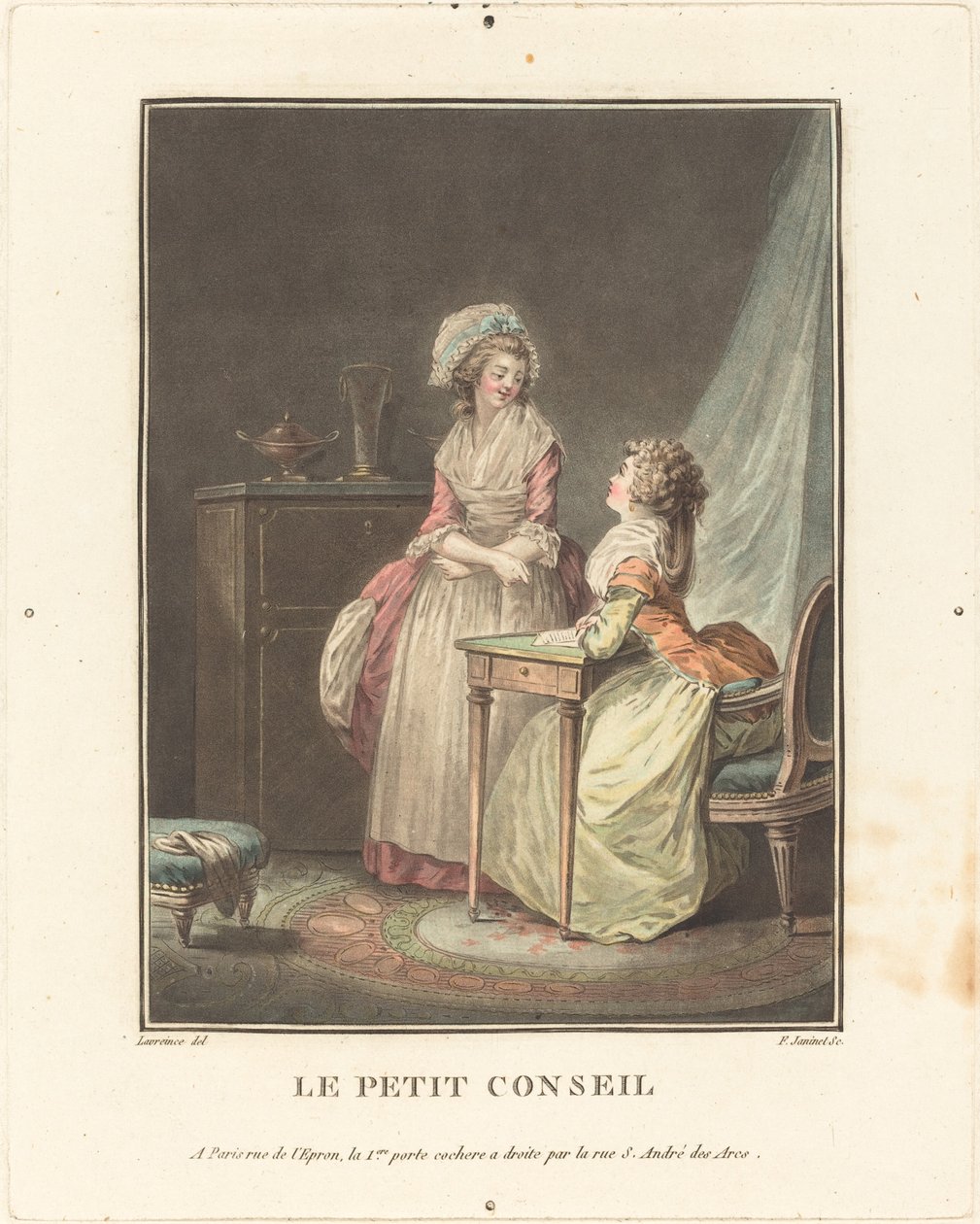 O pequeno conselho de Jean François Janinet after Nicolas Lavreince