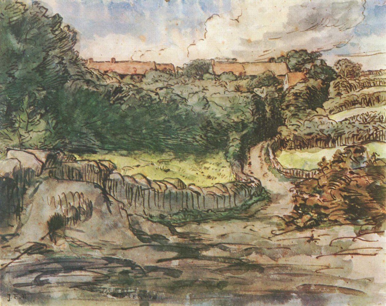 Alemão: A quinta dos primos em Gréville de Jean Francois Millet