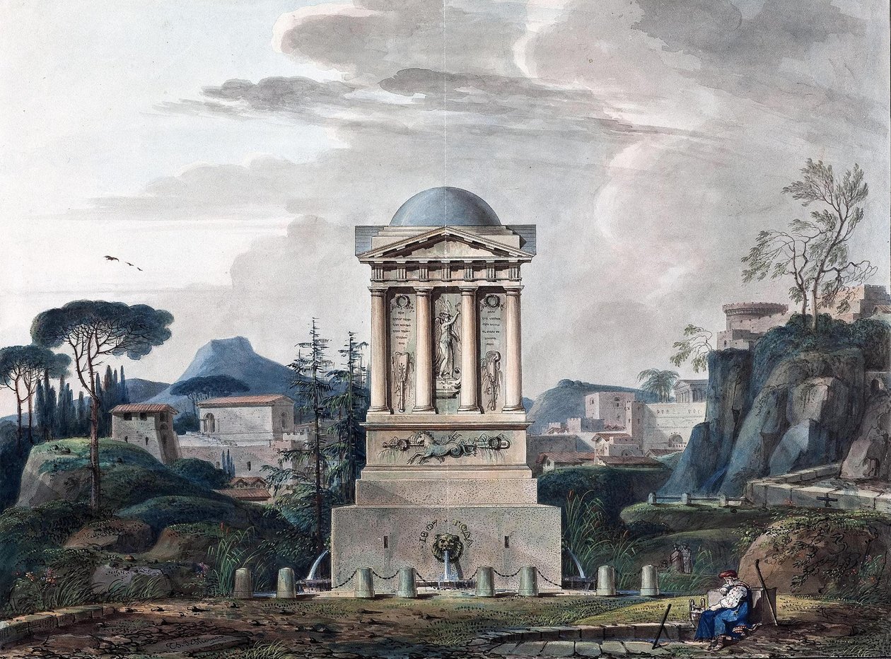 Projeto da fonte em Poltava, 1807 de Jean François Thomas de Thomon