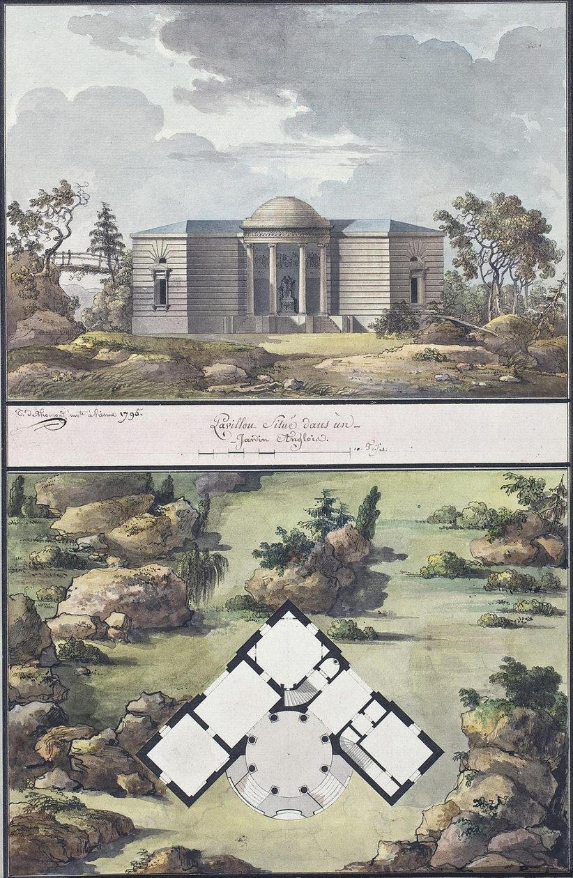 Pavilhão no jardim inglês, 1795 de Jean François Thomas de Thomon