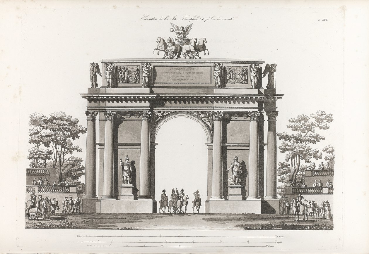 Arco do Triunfo. De: Coleção de fachadas dos principais monumentos construídos em São Petersburgo, 180 de Jean François Thomas de Thomon