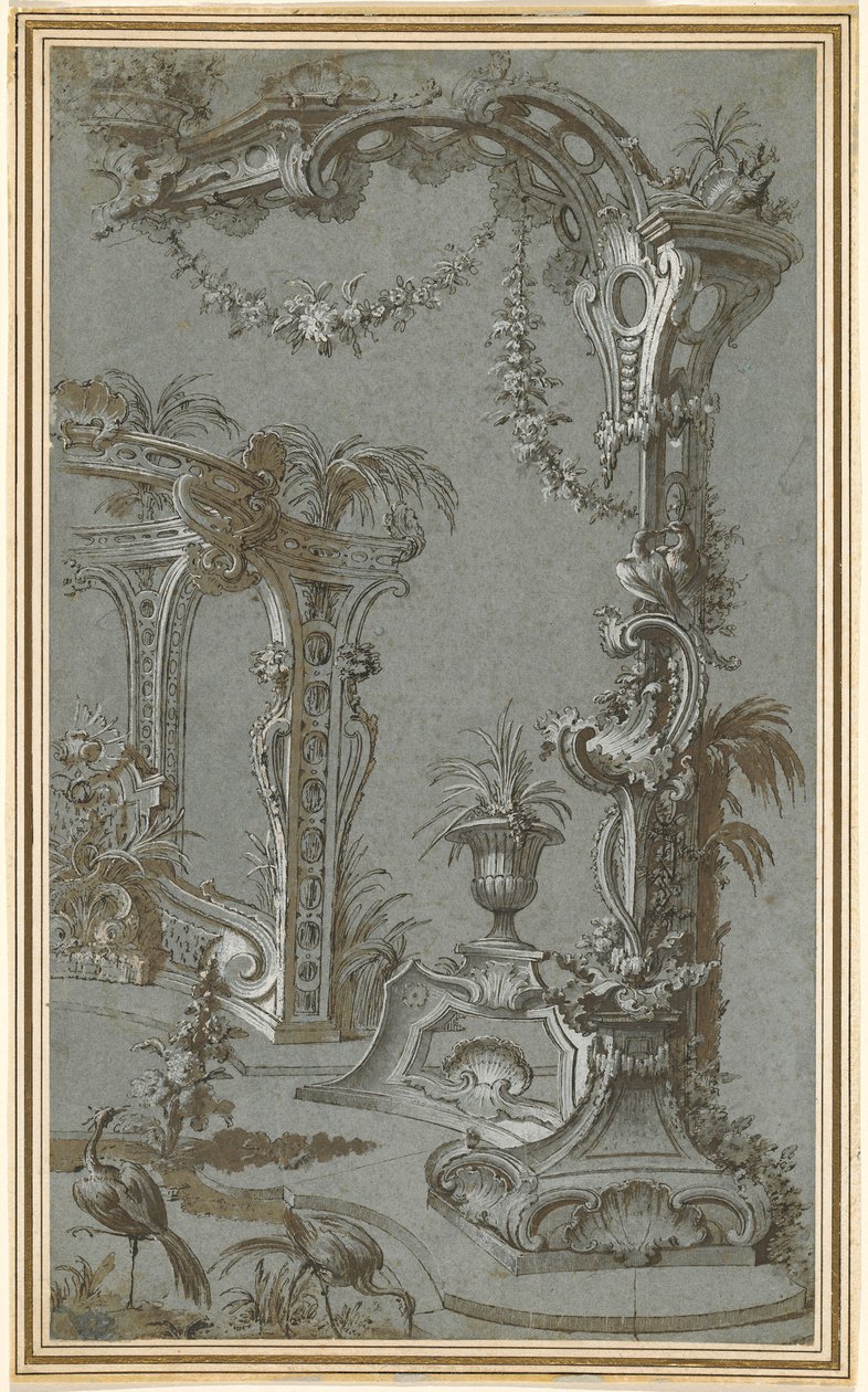 Uma treliça e gazebo de jardim rococó de Jean François de Cuvilliés I