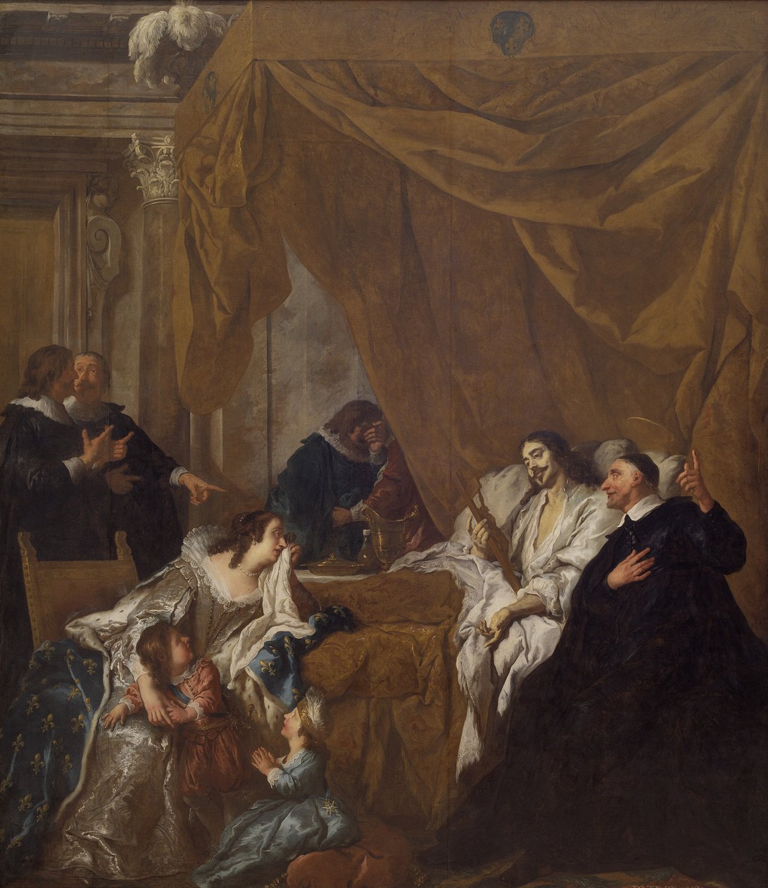 São Vicente de Paulo no leito de morte de Luís XIII de Jean François de Troy