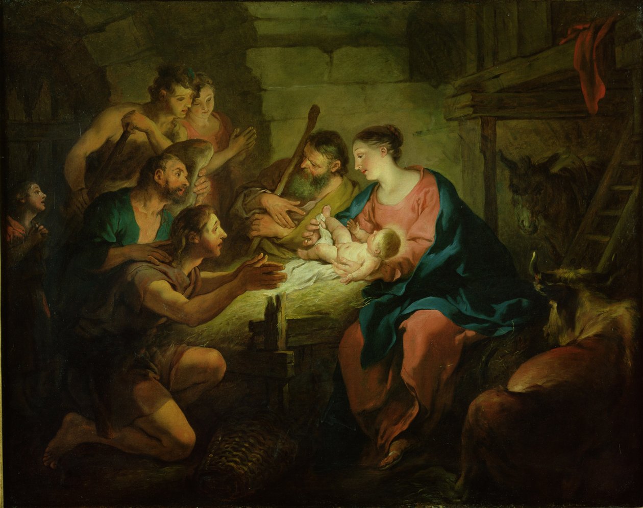 A adoração dos pastores, 1725 de Jean François de Troy