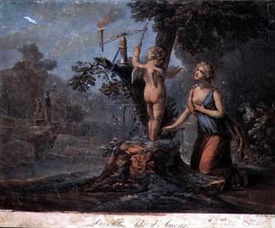 O Semáforo do Amor, gravado por Pierre Michel Alix (1762-1817) (gravura em cores) de Jean Frederic (after) Schall