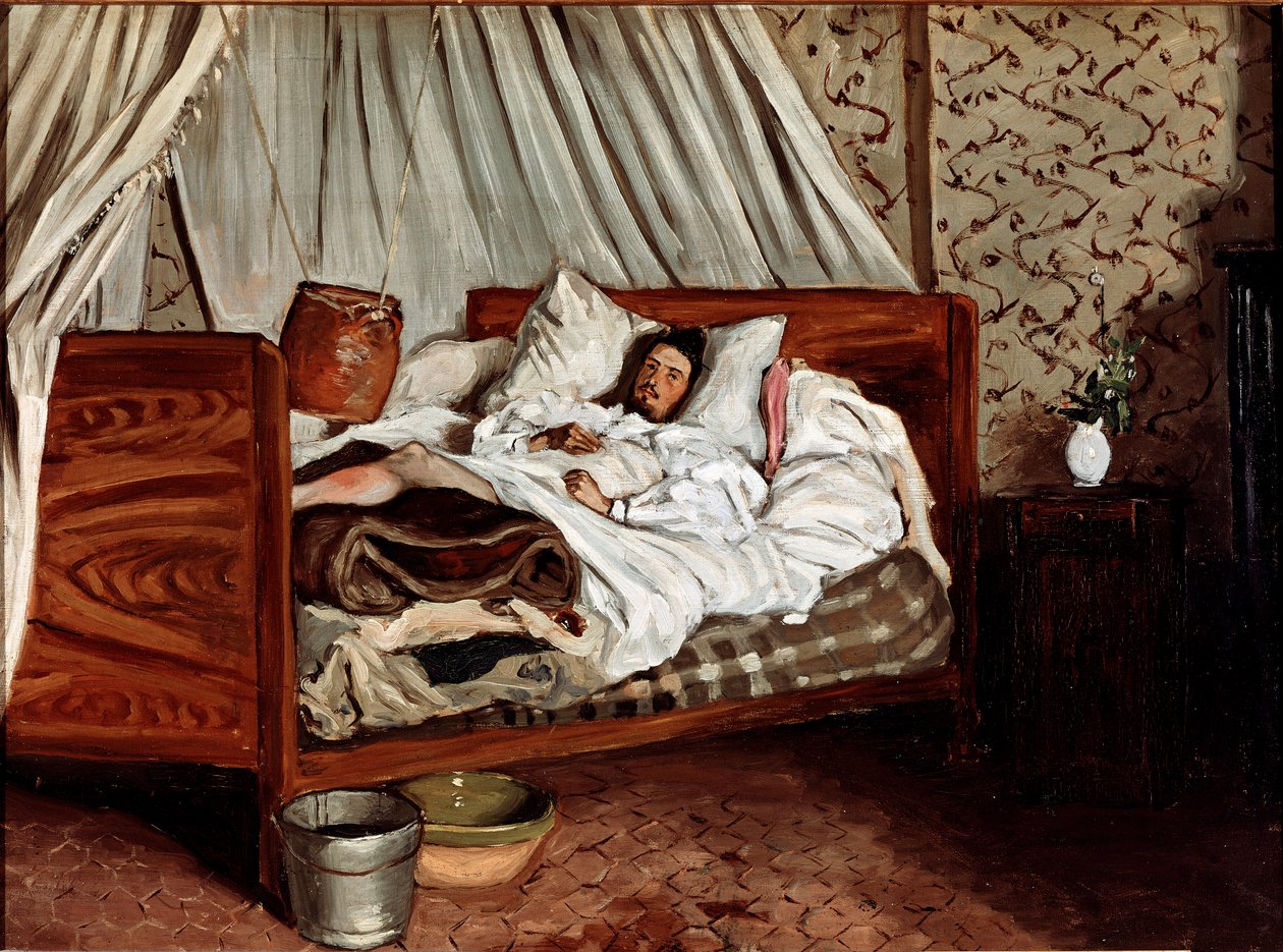 A ambulância improvisada (Claude Monet feridas). Pintura de Jean Frederic Bazille (1841-1870) de Jean Frederic Bazille