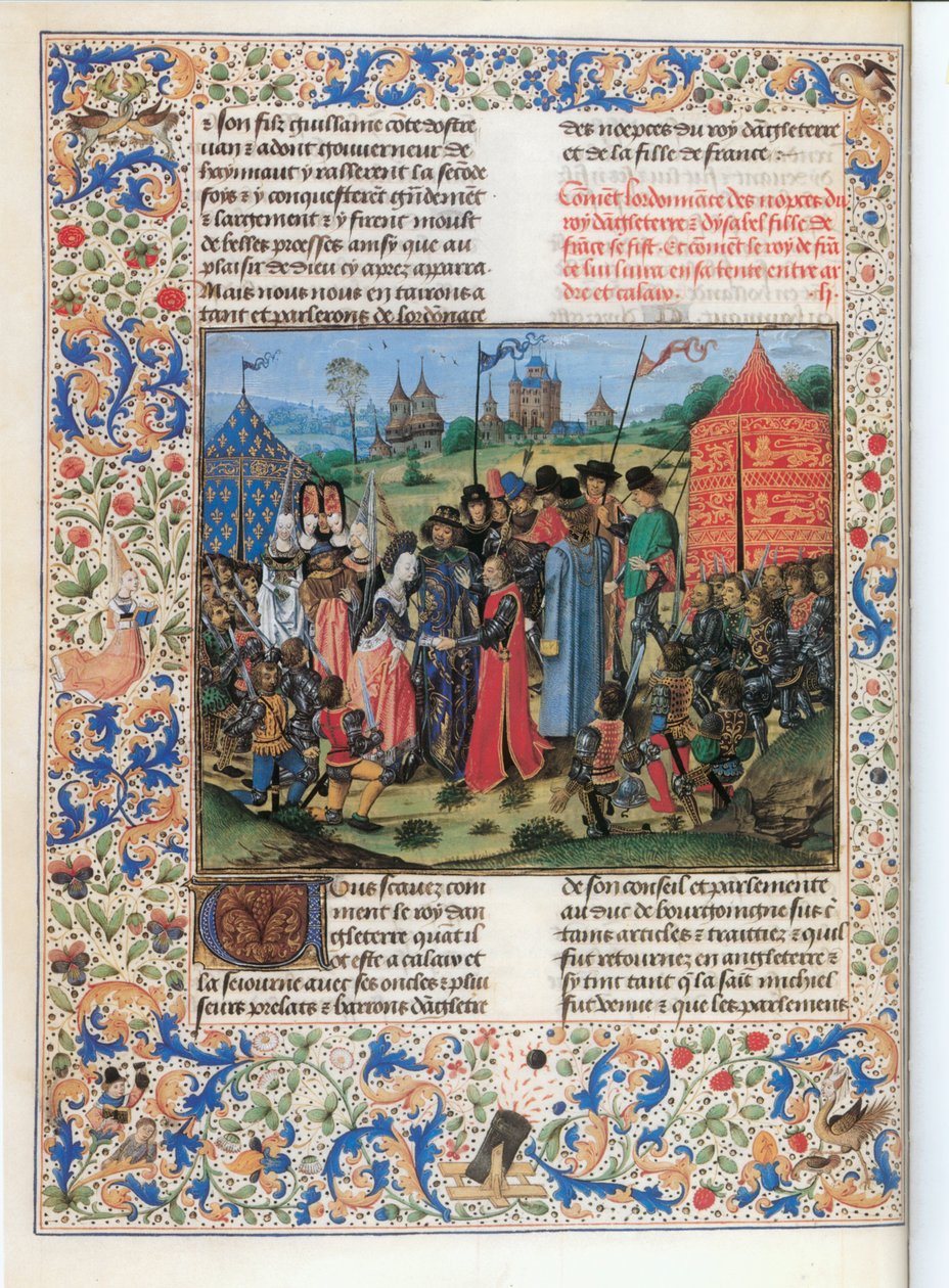 O rei francês Carlos VI dá a sua filha Isabelle ao seu primo inglês Ricardo II ... de Jean Froissart