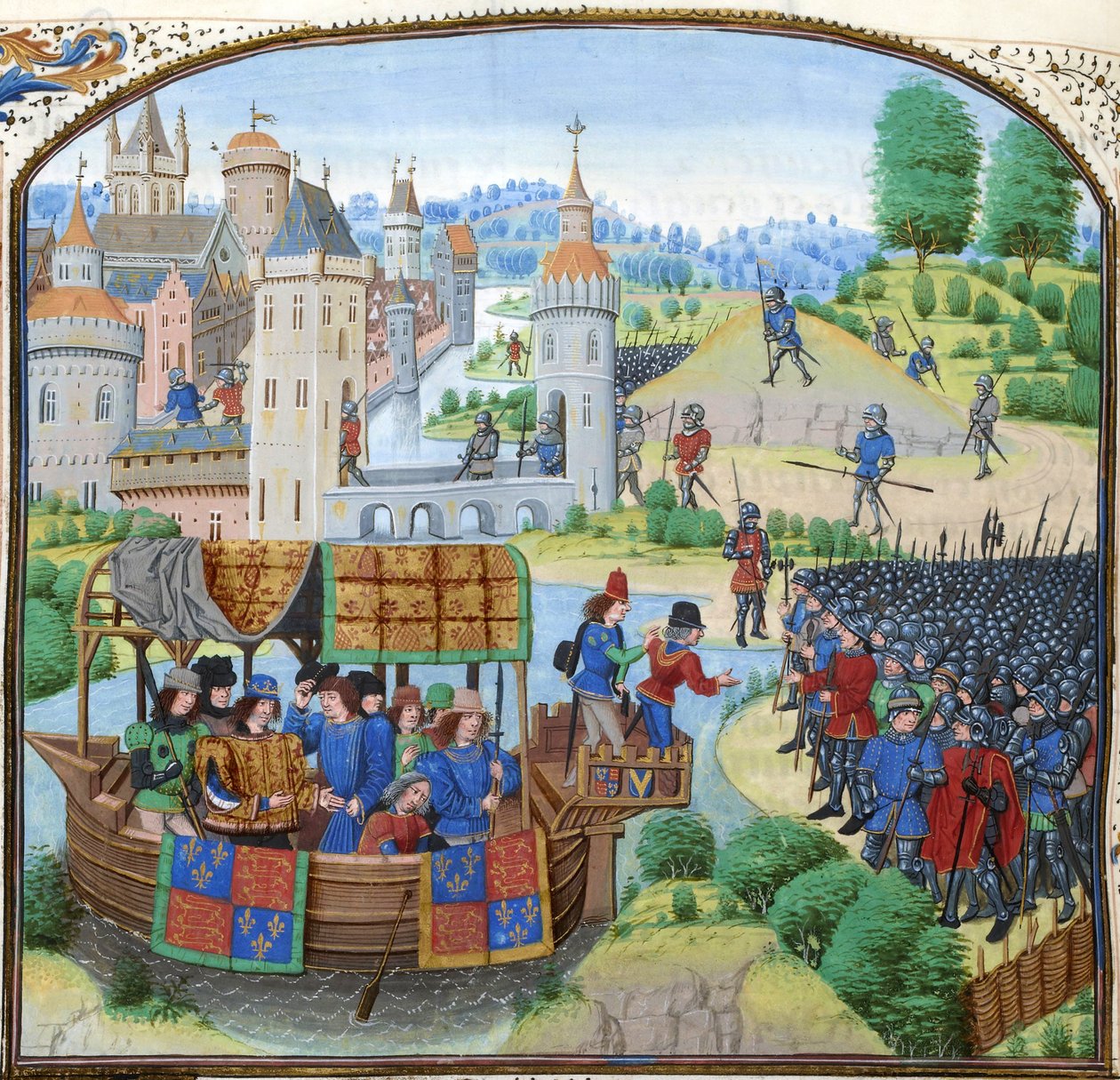 Jean Froissart, Crónicas, 154v, 12148 btv1b8438605hf336, colheita de Jean Froissart