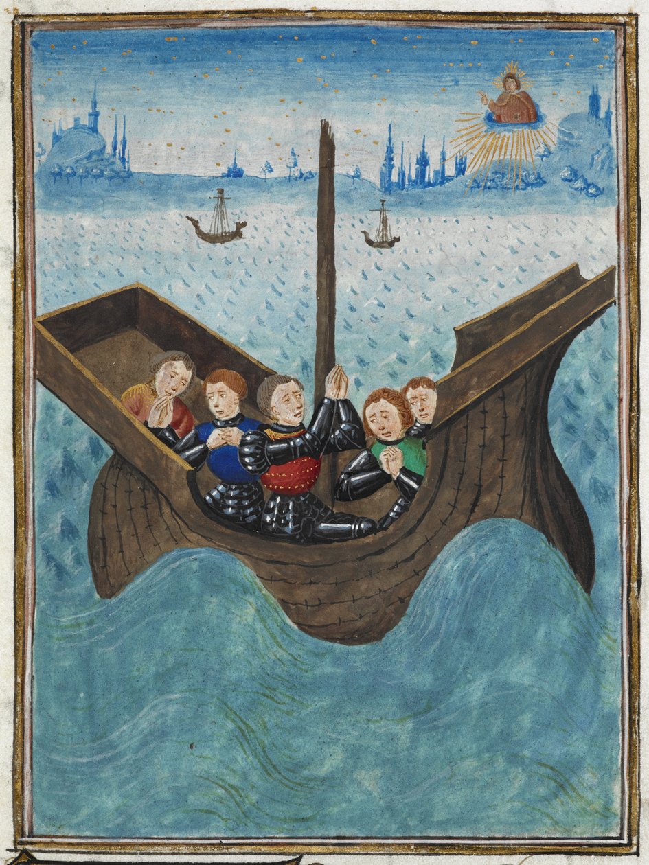 Robert the Hermit de regresso a França, Jean Froissart, miniatura de Jean Froissart