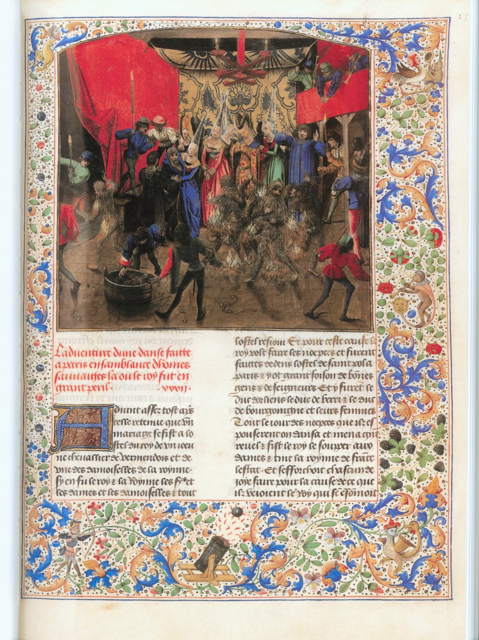 Quando um grupo de selvagens com casacos peludos interrompeu um casamento na corte, os seus trajes incendiaram-se ... de Jean Froissart