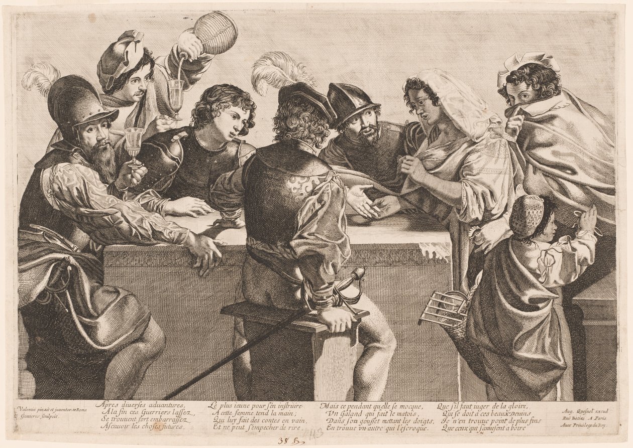 A cartomante de Jean Ganière after Valentin de Boullogne