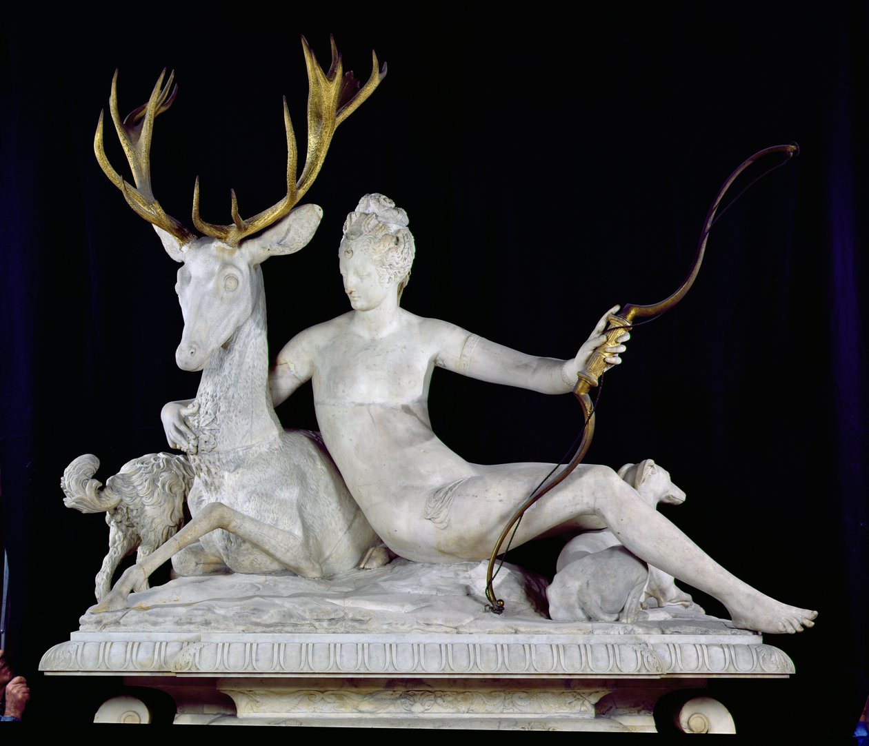 Diana montada em um cervo (mármore e bronze) (veja também 148837) de Jean Goujon
