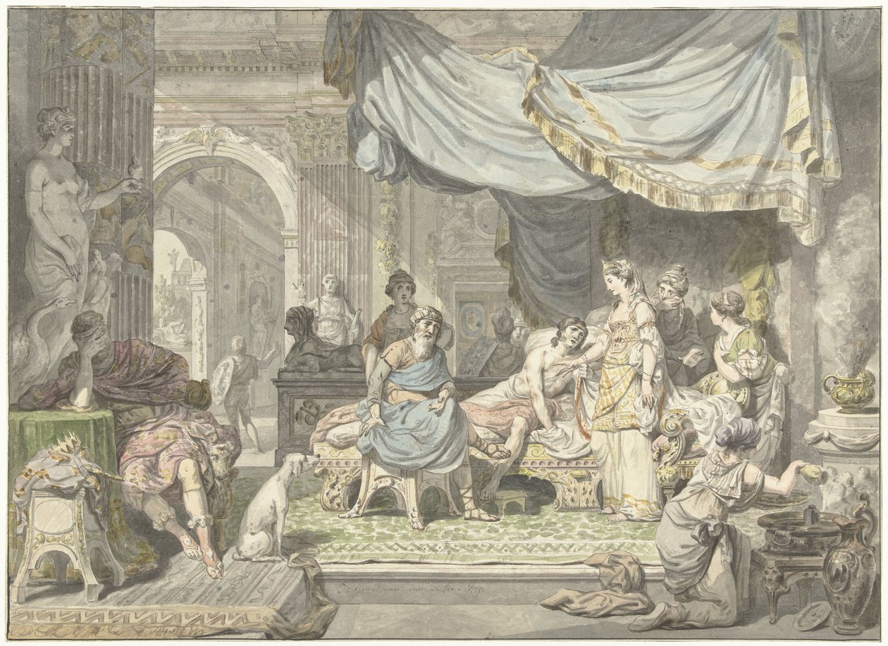 Antiochus tenta esconder o amor pela sua mãe Stratonice de Jean Grandjean