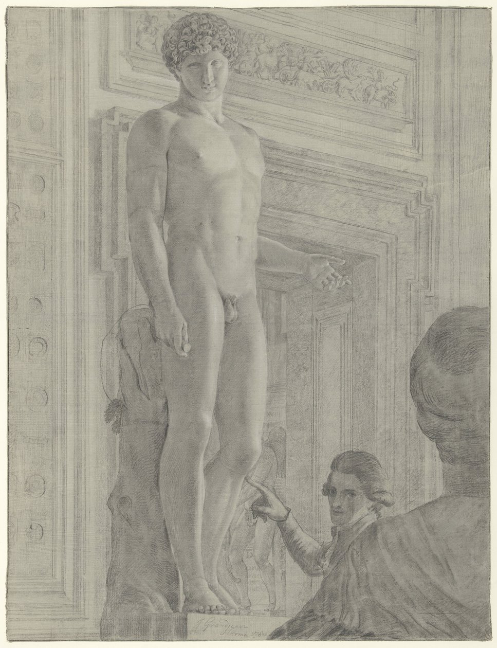 Estátua de Antinous Albania no Museu Capitólio em Roma de Jean Grandjean