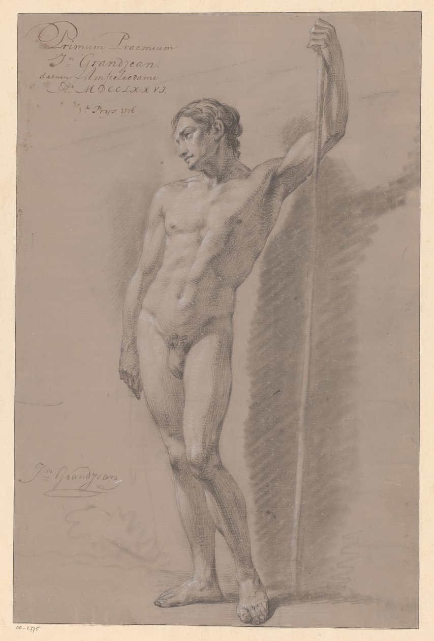 Nu masculino em pé, visto de frente (1º prémio 1776) de Jean Grandjean