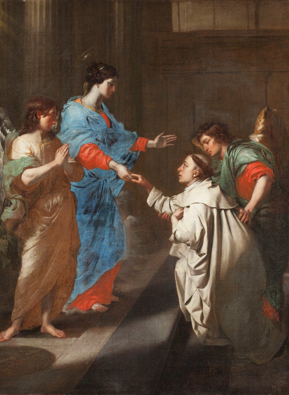 O noivado místico do Beato Hermann Joseph com a Virgem Maria. de Jean Guillaume Carlier