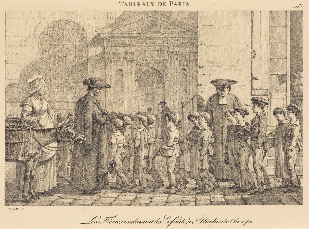 Os irmãos conduzem as crianças a St. Nicolas des Champs de Jean Henri Marlet