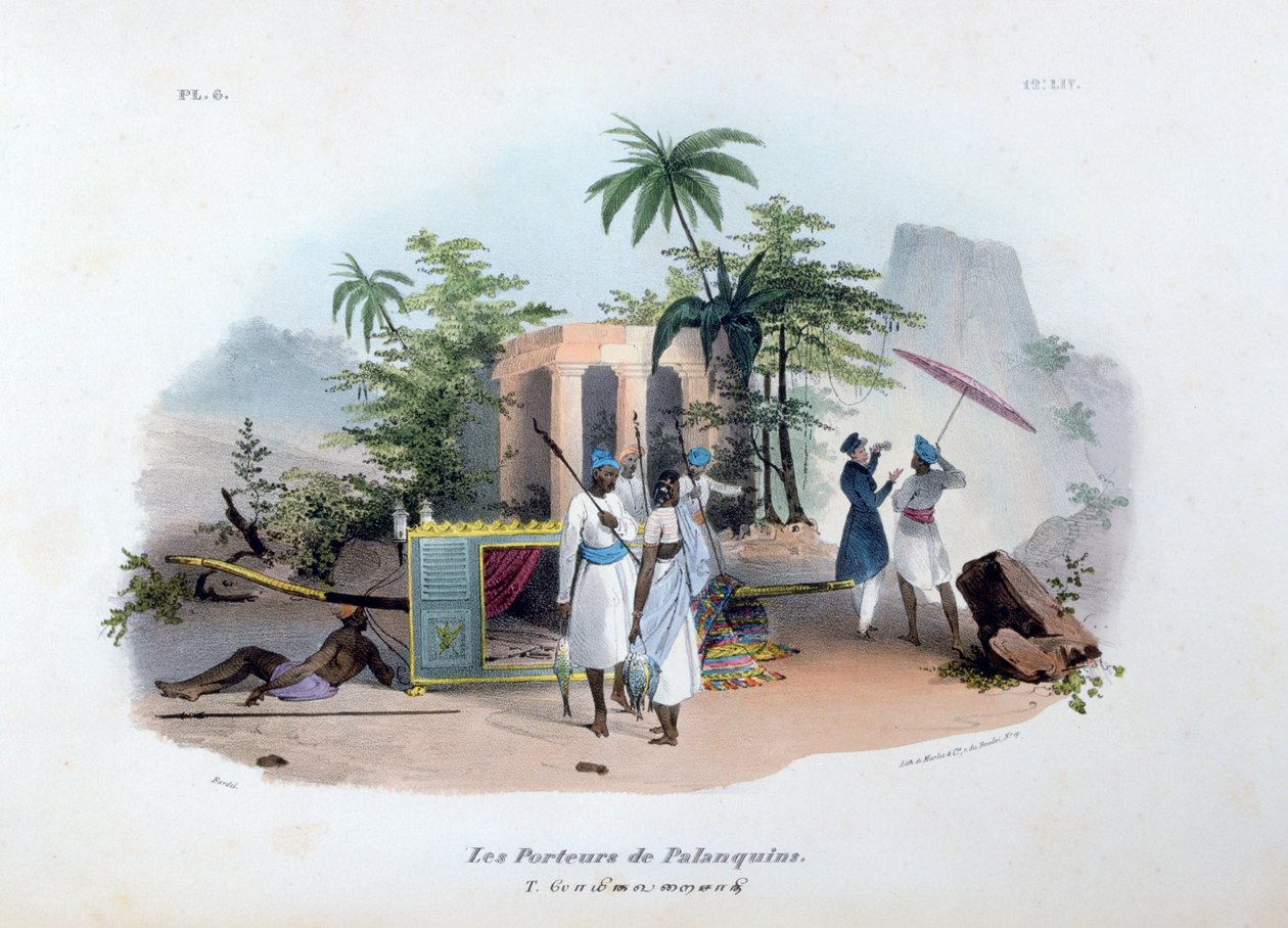 Porteiros de Palanquins, 1828 de Jean Henri Marlet