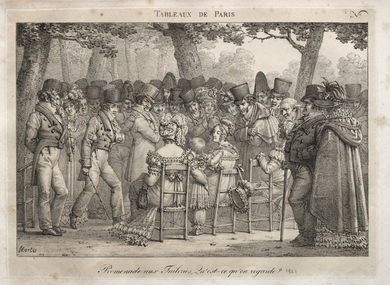 Cenas de Paris: Passeio nas Tulherias. O que eles estão olhando? de Jean Henri Marlet